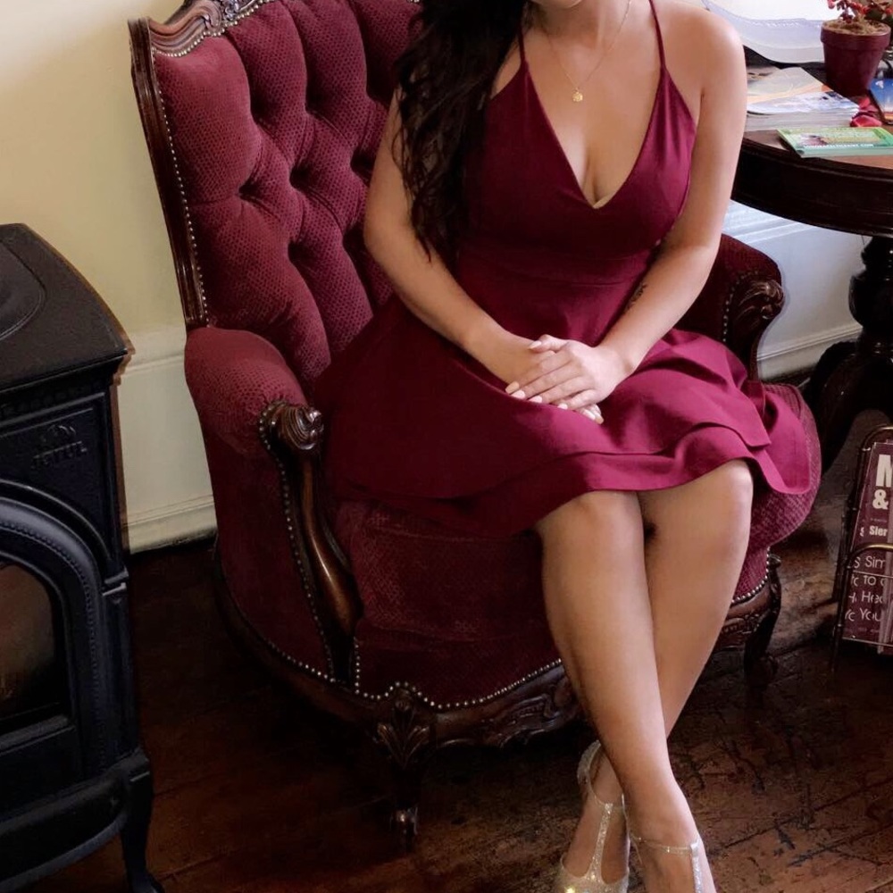 Burgundy dress